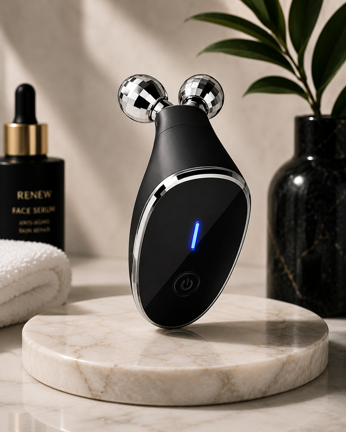 Microcurrent Facial Device Micro Current Face Massager Roller Skin Tightening Facial Toning Tool Anti-Aging Face Lifting Roller Rechargeable Face Massager For Wrinkles Fine Lines Firming Skincare